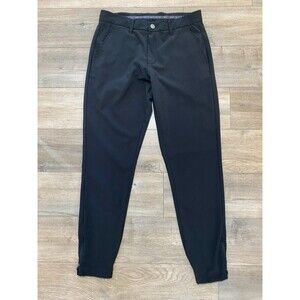 PRIMO Zip Ankle Jogger Chino Mens 32R 32X30 Black Stretch Casual Golf Pants